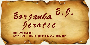 Borjanka Jerotić vizit kartica